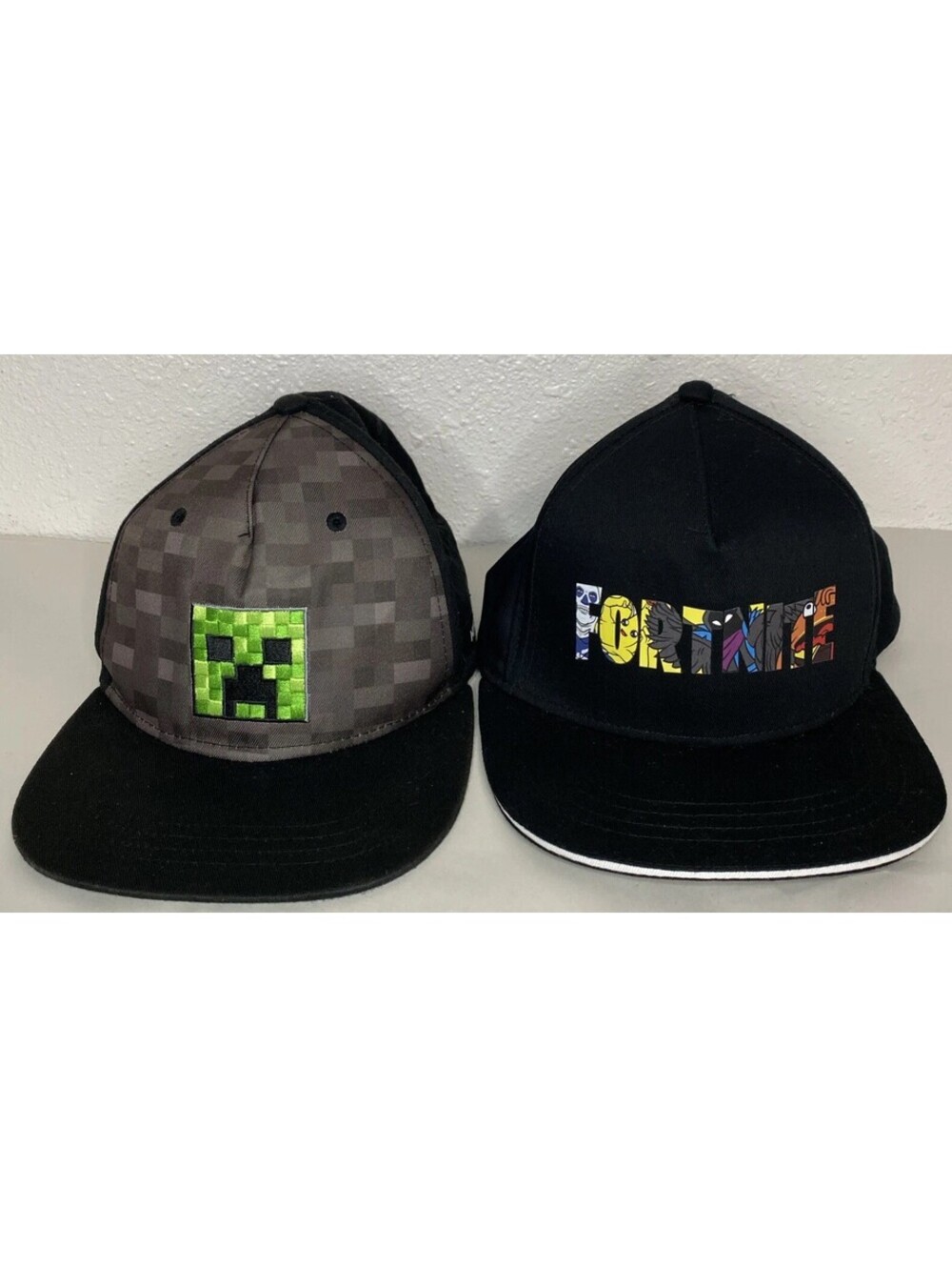 Hat Lot Fortnite And Mine Craft Lot Of 2 Hats Flat Bill